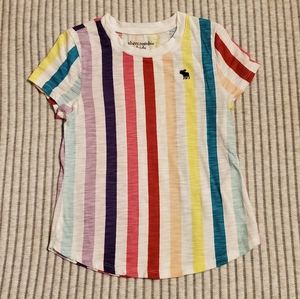 Abercrombie kids Girls Size 5/6 Rainbow Stripe Tee